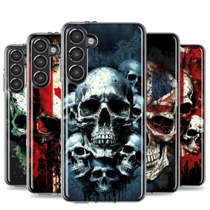 For Samsung Galaxy S25 Ultra S24 S23 S22 S21 Grunge Dark Skull Hybrid Case Cover - Picture 1 of 14
