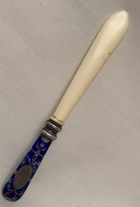 Brieföffner Emaile & 900 Silber gepunzt - Enamel solid 900 Silver Letter opener 