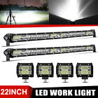2X 22"INCH LED Light Bar Spot Flood Pods +4x4" Lights Off-Road Truck SUV ATV 4WD