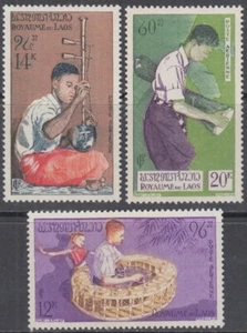 LAOS Sc # C24-6 CPL MNH 3er Set - VERSCHIEDENE MUSIKINSTRUMENTE - Bild 1 von 1