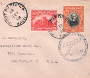 HAITI Air Cover 1928 *WEST INDIAN AERIAL EXPRESS* FIRST FLIGHT Santiago KT89 - Picture 1 of 12