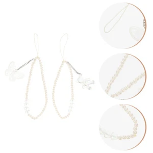 2 Pcs Sangles De Téléphone Portable Lanière Perlé Pendent Mobile - Zdjęcie 1 z 12