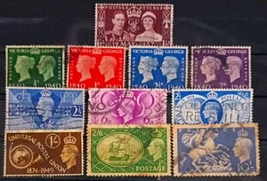 GREAT BRITAIN 1937-1952 KGVI COMMEMORATIVE STAMPS LOT USED GBC7 - Picture 1 of 2