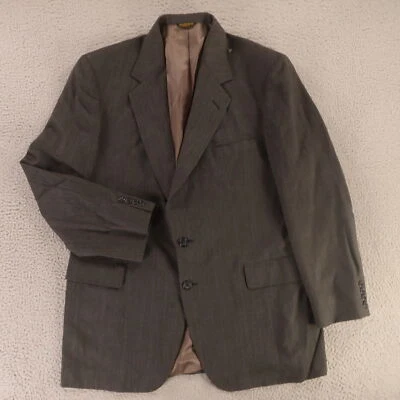 Chaqueta de Tweed XL XLT Gris Cuadros Ventana 100% Lana Blazer Abrigo Deportivo 46L De Colección Foto 1 de 4