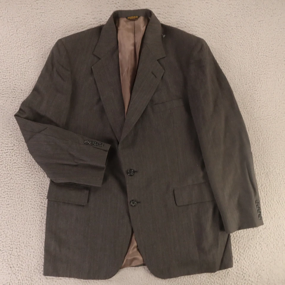 VTG Tweed Jacket XL XLT Gray Windowpane Check 100% Wool Blazer Sport Coat 46L - Image 1 of 4
