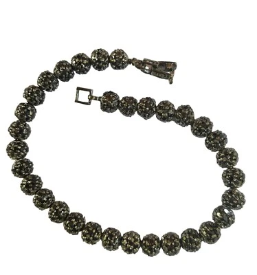 4Ct Runde Simulierte Schwarze Diamant Herrenarmband 14K Schwarz Vergoldet Silber - Bild 1 von 4