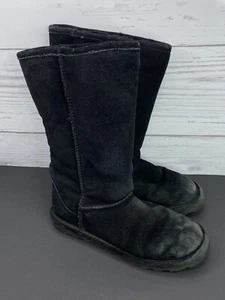 Women’s Bearpaw 13” Tall Boots Size 9 Black Suede Sheepskin Lined - Picture 1 of 11