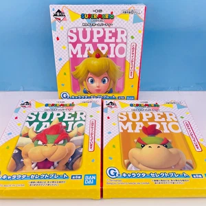 Super Mario Character Select Plate Peach Bowser Bowser Jr. 3-sets from Japan F/S - Picture 1 of 15