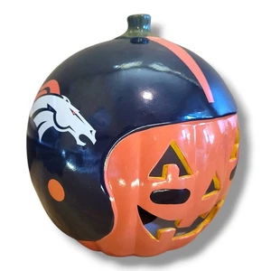 Denver Broncos Keramik Jack-O-Laterne Kürbis Football Helm NFL Halloween - Bild 1 von 11