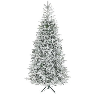 HOMCOM Albero di Natale 210 cm Innevato con Base in Metallo Pieghevole - Immagine 1 di 4