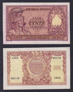 Banknote Italy 100 Lire Italy Elmata 1951 P.-91a FDS-/UNC- - Picture 1 of 1