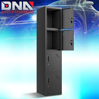 Armario de almacenamiento de metal resistente con cerradura 71" 4 puertas y armario de almacenamiento alto negro Foto 1 de 4