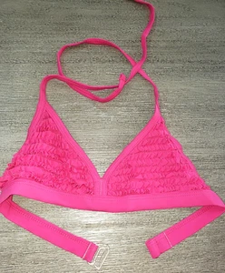 Mädchen THE CHILDRENS PLACE Bikini BADEANZUG OBERTEIL Größe 6/7 ROSA RÜSCHEN QT - Bild 1 von 2