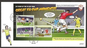 JERSEY 2022 GREAT MOMENTS IN FA CUP  JERSEY BULLS MIN SHEET  ON FDC - Picture 1 of 1