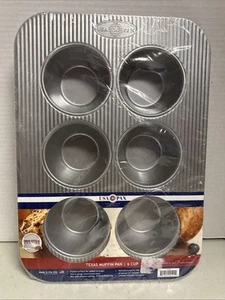 USA Pan 6 Pozzetti Texas Muffin Pan Acciaio Antiaderente Bakeware Made in USA - Foto 1 di 1