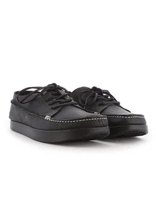 Yogi Mens Shoes Leather Finn Black Mono Lace Up - Picture 1 of 2