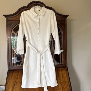 Halston Women's Faux-Suede Belted Long-Sleeve Shirtdress Sz12 - Picture 1 of 8