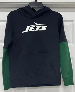 NIKE ' YOUTH ' NEW YORK JETS NFL HOODIE ' SIZE MEDIUM 10/12 ' GREEN/BLACK - Picture 1 of 3