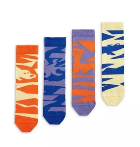 ON RUNNING SOCKS 4-PACK YOUTH SIZE MEDIUM US 13-3 BLUEBERRY/ FLAME - Picture 1 of 5