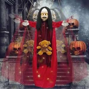 Gruseliges hängendes schwingendes Mädchen Halloween Deko Outdoor groß Halloween Animat - Bild 1 von 7