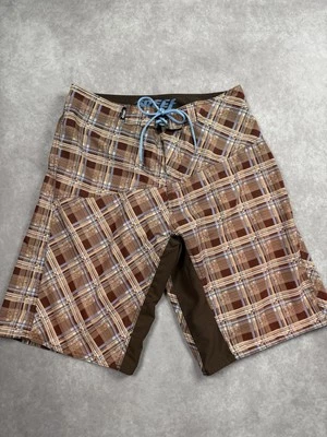 Reef Board Shorts Para Hombres 32 Marrón Cuadros Bañador Surf Traje de Baño Secado Rápido Playa Foto 1 de 4