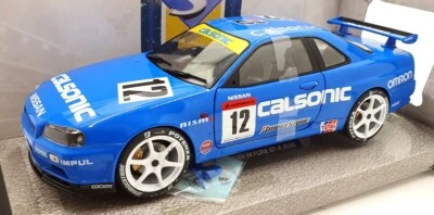 Solido 1/18 Scale Diecast S1804307 - Nissan Skyline GT-R34 Calsonic 2000 Tribute - Image 1 of 4