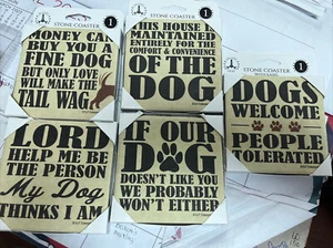 Lot Of 5 Stone Coasters With Easel - Picture 1 of 7