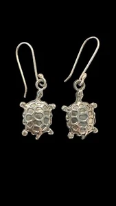 Orecchini pendenti tartaruga argento sterling .925 - Foto 1 di 5
