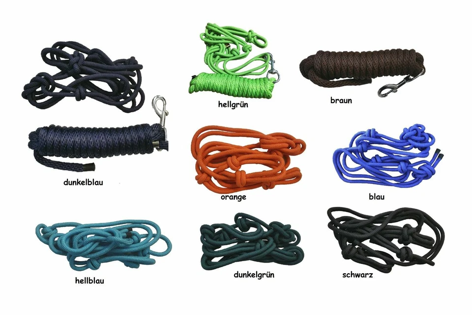 Auswahl Knotenhalfter Größe COB oder Führstrick 4,8m Nylon Einzeln o. Kombiniert - Bild 1 von 1