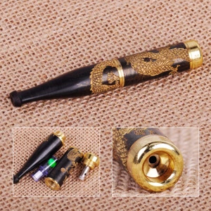 Lo último Hecho a mano Tallado Dragón Filtro Cigarrillo Soporte Ébano Humo Herramienta Accesorio - Imagen 1 de 24