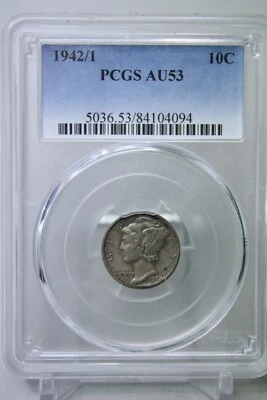 1942/1 Mercury Dime 10C PCGS AU53 #4094 - Image 1 of 4