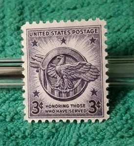 1946 Honoring Those Who Have Served WW2 Single 3c Postage Stamp -MNH, OG -Sc#940 - Picture 1 of 3