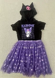 Sanrio Kuromi Character Dress Up Girls Six XL 14/16 Tulle Hood Purple Black Tutu - Picture 1 of 10