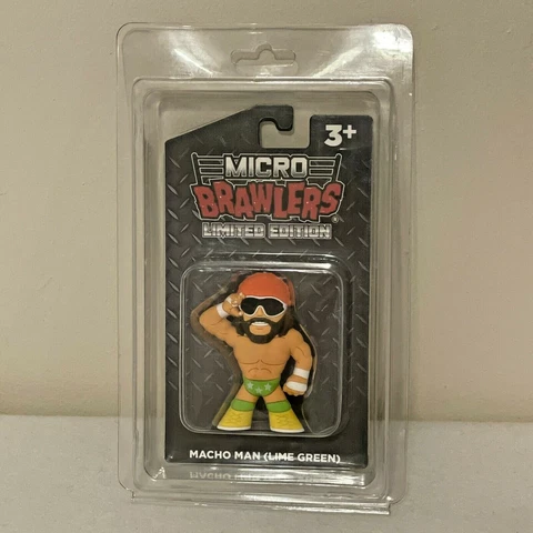 Macho Man Randy Savage Green Micro Brawler Wrestling Crate Figure with Protector Cover