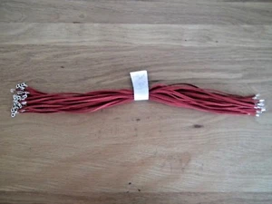1 Cordon Collier Cuir Rouge 39cm/Acier Inox Homme/femme/Garçon/fille/ado NEUF * - Picture 1 of 3