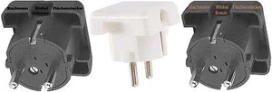 220V Winkel Stecker Flächenstecker zur Selbstmontage Flachstecker weiß braun sw - Bild 1 von 4
