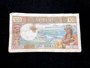 1969 Tahiti-Französisch-Polynesien 100 Franken - Papeete - Bild 1 von 2