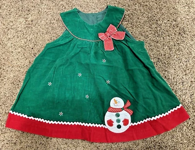 **NICE** Rare Editions Girls Size 24 months CHRISTMAS CORDUROY JUMPER DRESS - Image 1 of 2