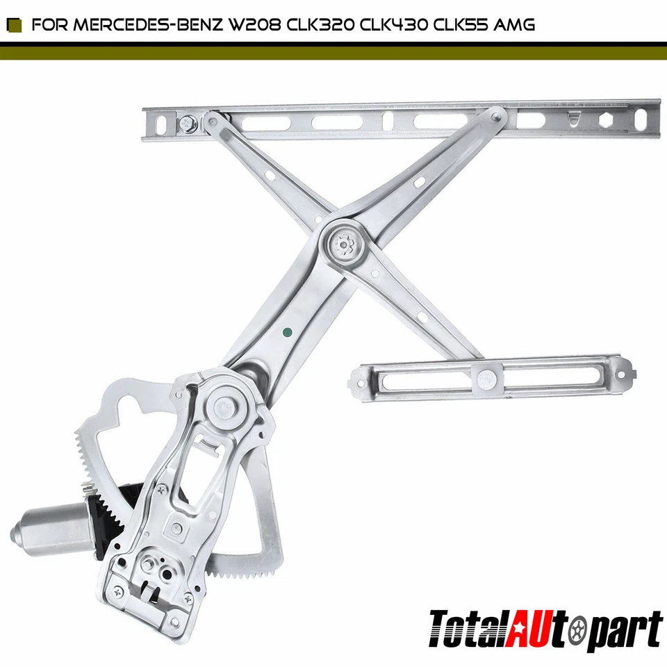 Regulador de janela com motor de 2 pinos para Mercedes-Benz CLK430 2001-2003 dianteiro esquerdo - Imagem 1 de 4