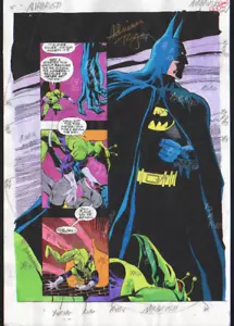 BATMAN SHADOW OF THE BAT #9 COLOR PRODUCTION ART SIGNED ADRIENNE ROY COA PG 21 - Bild 1 von 2