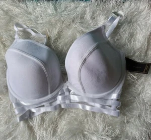 New Look White Lace Strappy Longline Bra, Women's size 32F - Picture 1 of 4