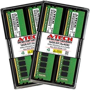A-Tech 16GB 4x 4GB PC4-23400 Desktop DDR4 2933 Non-ECC DIMM 288-pin Memory RAM - Picture 1 of 7