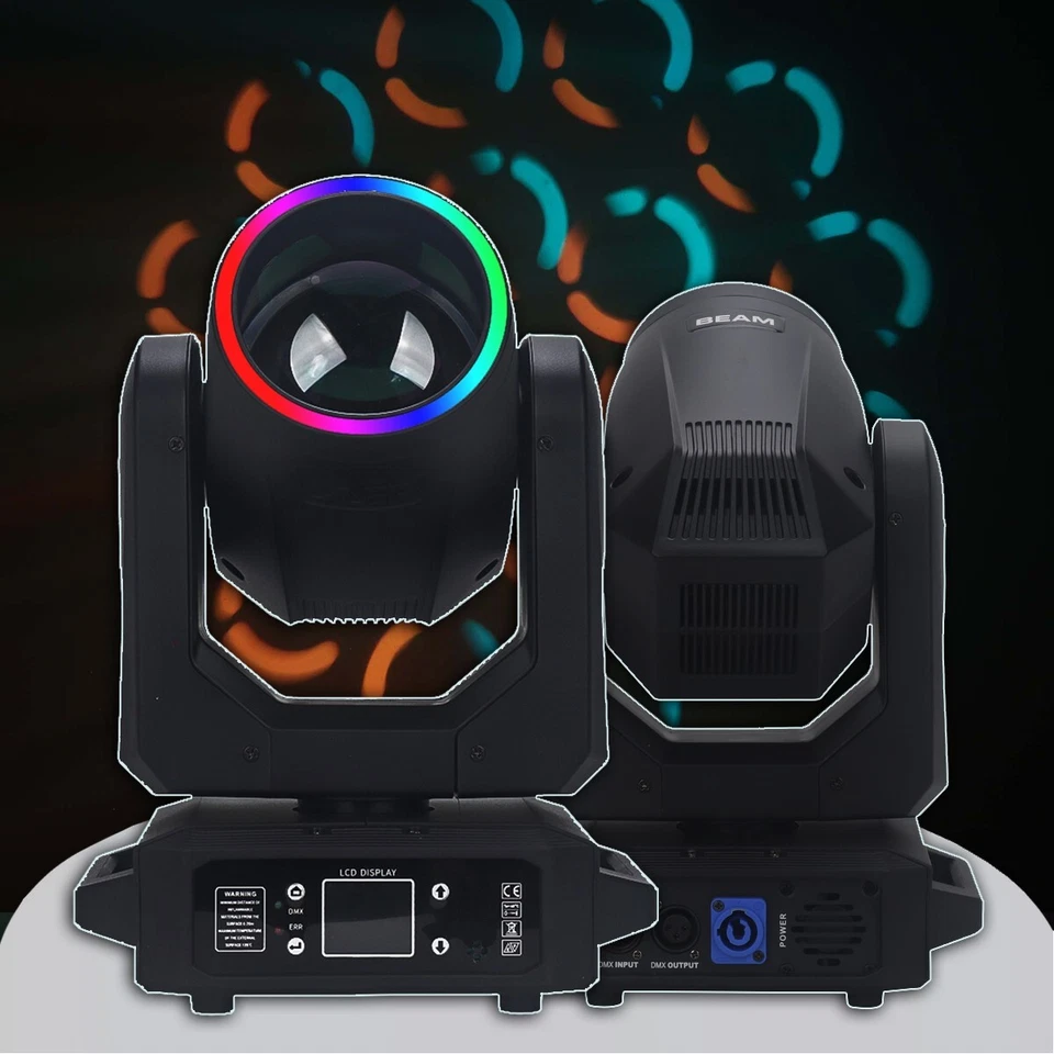 200W LED Moving Head w/ Ring Beam+18 Prisms+12 Gobo RGB DMX Stage Lighting DJ - Image 1 of 4