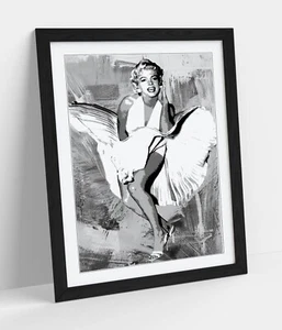 MARILYN MONROE DE COLECCIÓN PINTURA GRIS EN B&W - PÓSTER ENMARCADO ARTE IMAGEN IMPRESIÓN OBRAS DE ARTE - Imagen 1 de 10