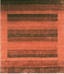 Stunning Modern Gabbeh Area Rug Wool 6 X 9ft Rare Red Wool Rust , Red New - Picture 1 of 6