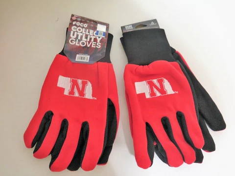 TWO (2)  PAIR OF NEBRASKA , SPORT UTILITY GLOVES FROM FOREVER COLLECTABLE Cover