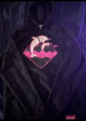 EXTREMADAMENTE RARO - Edición limitada - Sudadera con capucha original rosa delfín talla M Foto 1 de 3