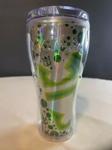 BICCHIERE TAZZA DA VIAGGIO RIUTILIZZABILE ROYAL CARIBBEAN COCA-COLA 2017 ARGENTO E VERDE - Foto 1 di 4