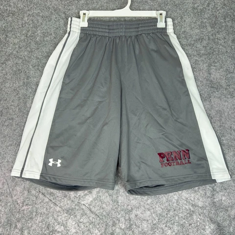 Penn Quakers Under Armour Men Shorts Medium Gray White NCAA Football Baggy NWT Cover