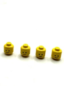 LEGO Minifigure Head Solid Stud Smile 3626ap01 Classic Space, Castle x4 i-16 - Imagen 1 de 3